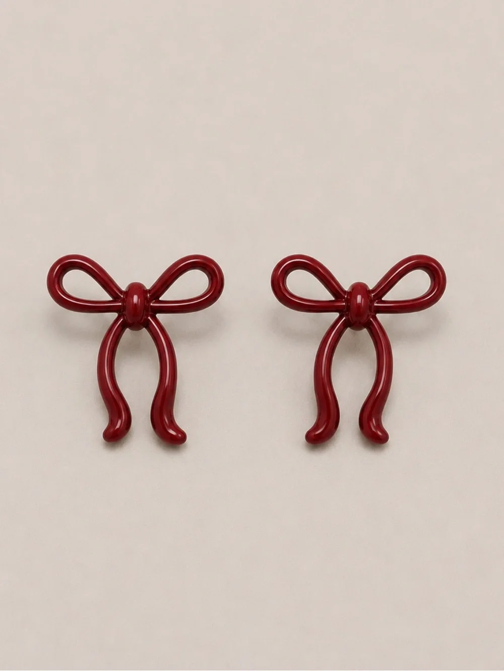 New! Cranberry Red Bow Post Earrings NWOT 4024